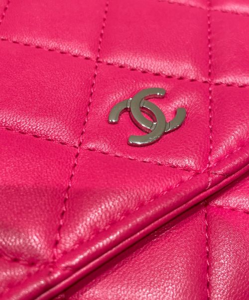 CHANEL（シャネル）CHANEL (シャネル) マトラッセチェーンウォレット ピンク サイズ:19の古着・服飾アイテム