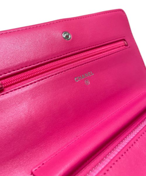 CHANEL（シャネル）CHANEL (シャネル) マトラッセチェーンウォレット ピンク サイズ:19の古着・服飾アイテム