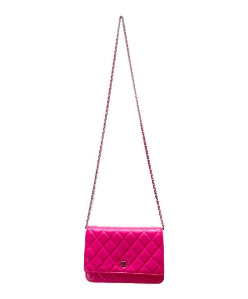 CHANEL（シャネル）CHANEL (シャネル) マトラッセチェーンウォレット ピンク サイズ:19の古着・服飾アイテム