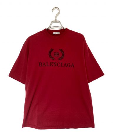 BALENCIAGA レッド Tシャツ XS 中古・古着通販】BALENCIAGA (バレンシアガ) BBロゴTシャツ レッド