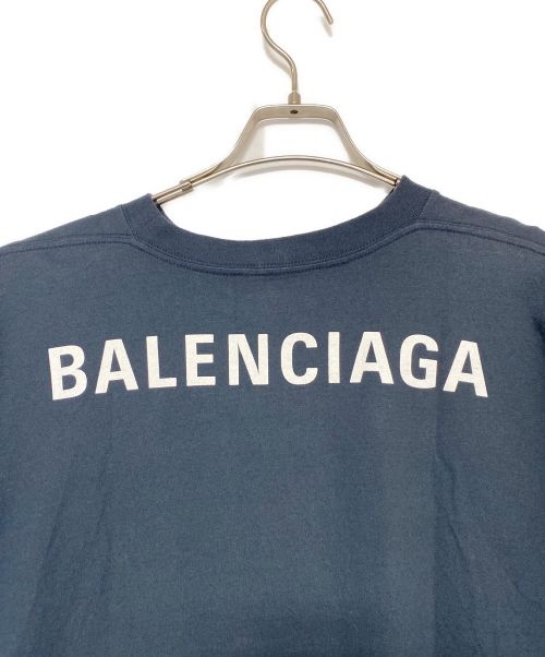 BALENCIAGA（バレンシアガ）BALENCIAGA (バレンシアガ) バックロゴTシャツ ネイビー サイズ:Sの古着・服飾アイテム