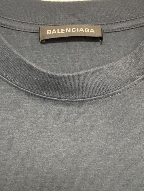 BALENCIAGA（バレンシアガ）BALENCIAGA (バレンシアガ) バックロゴTシャツ ネイビー サイズ:Sの古着・服飾アイテム