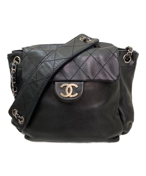 CHANEL（シャネル）CHANEL (シャネル) ワイルドステッチチェーンショルダーバッグ ブラックの古着・服飾アイテム