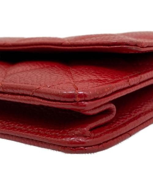 CHANEL（シャネル）CHANEL (シャネル) マトラッセチェーンウォレット レッドの古着・服飾アイテム