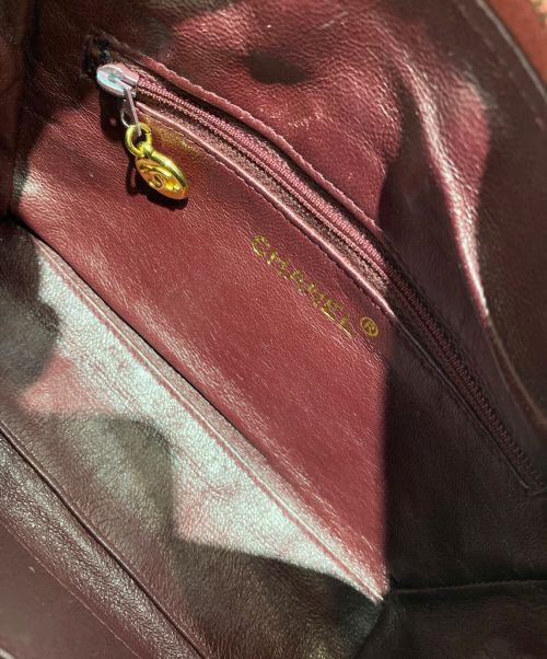 CHANEL（シャネル）CHANEL (シャネル) フリンジ・ビジューショルダーバッグ ボルドーの古着・服飾アイテム