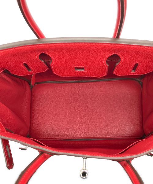 HERMES（エルメス）HERMES (エルメス) バーキン 30/シルバー金具/トリヨンクレマンス/レッド/A刻印 レッド サイズ:30の古着・服飾アイテム