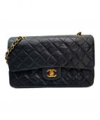 CHANELシャネル）の古着「ダブルフラップマトラッセ25」｜ブラック