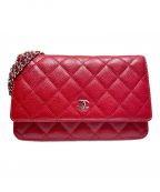 CHANELシャネル）の古着「マトラッセチェーンショルダーバッグ」｜レッド
