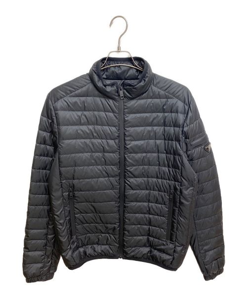 PRADA（プラダ）PRADA (プラダ) ロゴプレートライトダウンジャケット ブラック サイズ:46の古着・服飾アイテム