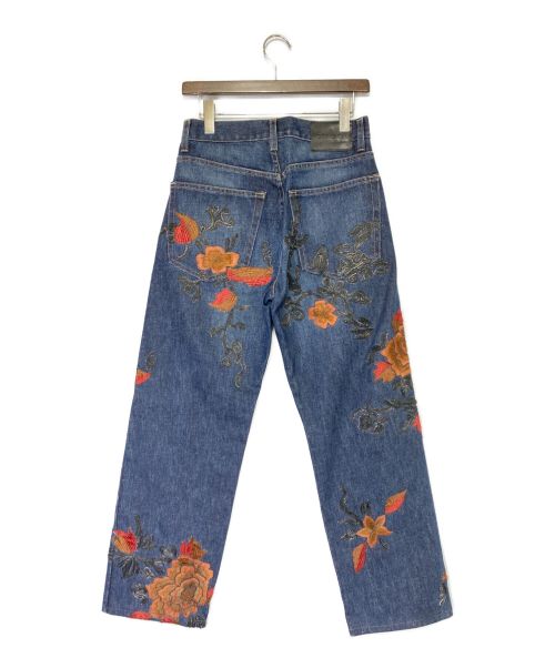 GUCCI（グッチ）GUCCI (グッチ) フラワー刺繍デニムパンツ インディゴ サイズ:44の古着・服飾アイテム