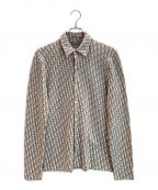 DIOR HOMMEディオール オム）の古着「Oblique Overshirt/オブリークコットンニットシャツ」｜ホワイト×ブラウン