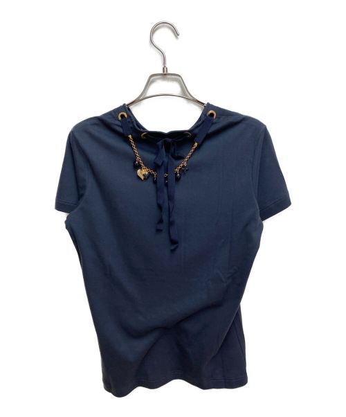 LOUIS VUITTON（ルイ ヴィトン）LOUIS VUITTON (ルイ ヴィトン) 装飾半袖カットソー ネイビー サイズ:Lの古着・服飾アイテム