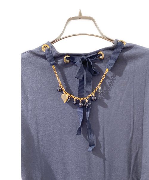 LOUIS VUITTON（ルイ ヴィトン）LOUIS VUITTON (ルイ ヴィトン) 装飾半袖カットソー ネイビー サイズ:Lの古着・服飾アイテム