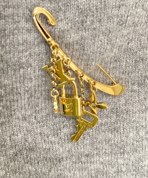 LOUIS VUITTON（ルイ ヴィトン）LOUIS VUITTON (ルイ ヴィトン) カシミヤ装飾ノースリーブ変形ニット グレー サイズ:Mの古着・服飾アイテム