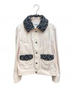 CHANELシャネル）の古着「ボア付きデニムジャケット」｜ライトピンク
