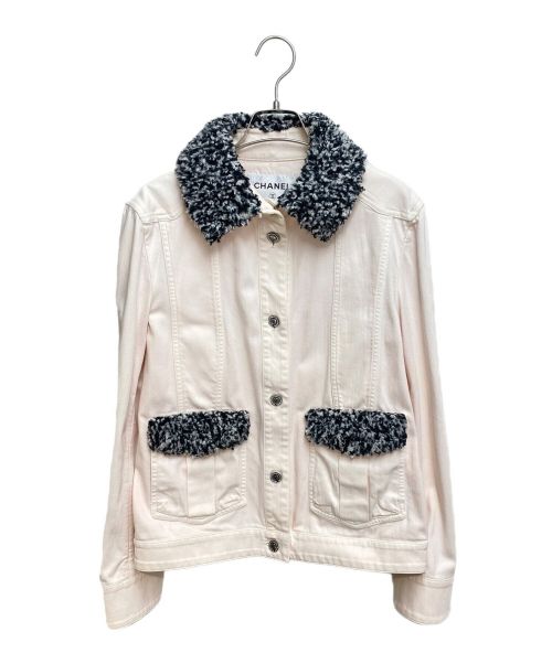CHANEL（シャネル）CHANEL (シャネル) ボア付きデニムジャケット ライトピンク サイズ:38の古着・服飾アイテム