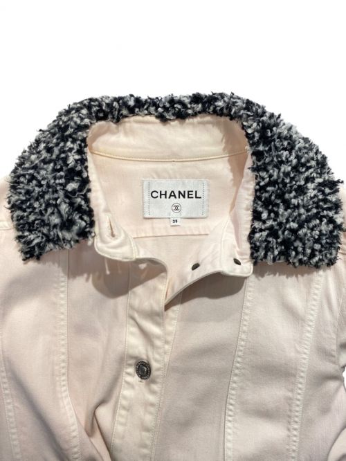 CHANEL（シャネル）CHANEL (シャネル) ボア付きデニムジャケット ライトピンク サイズ:38の古着・服飾アイテム