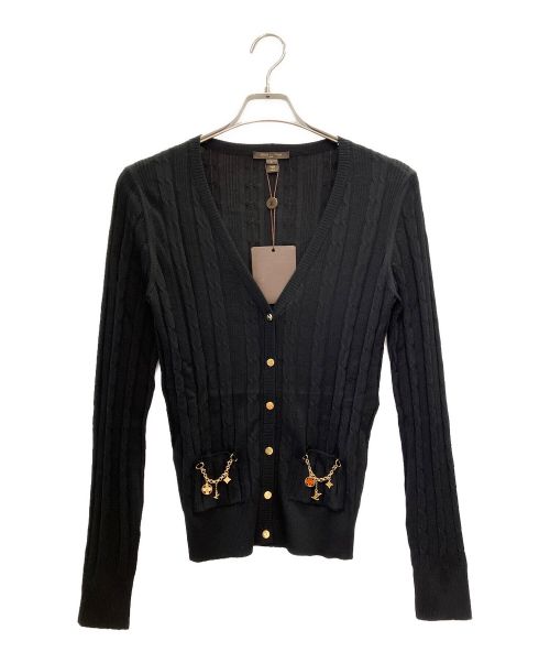 LOUIS VUITTON（ルイ ヴィトン）LOUIS VUITTON (ルイ ヴィトン) チャーム装飾カーディガン ブラック サイズ:Lの古着・服飾アイテム
