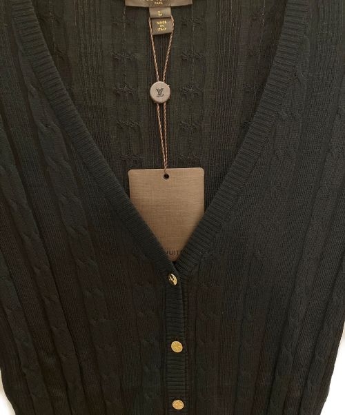 LOUIS VUITTON（ルイ ヴィトン）LOUIS VUITTON (ルイ ヴィトン) チャーム装飾カーディガン ブラック サイズ:Lの古着・服飾アイテム