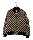 BURBERRYバーバリー）の古着「ブルックランド チェッカーボード ボンバージャケット」｜ブラック×ベージュ