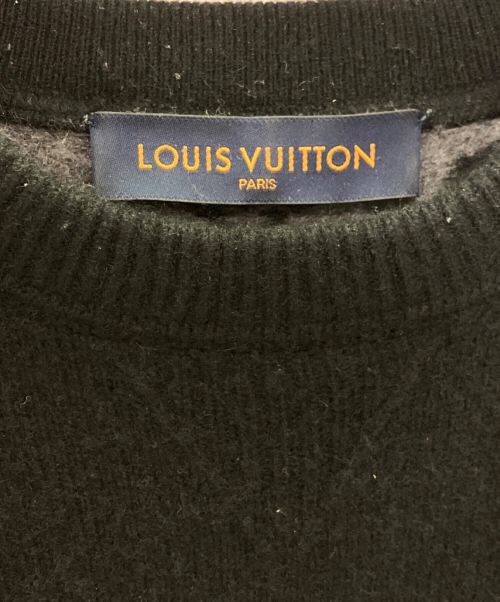 LOUIS VUITTON（ルイ ヴィトン）LOUIS VUITTON (ルイ ヴィトン) ハーフアンドハーフモノグラムクルーネックニット ブラック サイズ:Lの古着・服飾アイテム