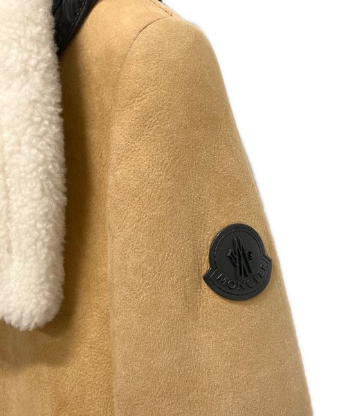 MONCLER（モンクレール）MONCLER (モンクレール) 異素材MIXムートンレザーボアジャケット  ブラウンの古着・服飾アイテム