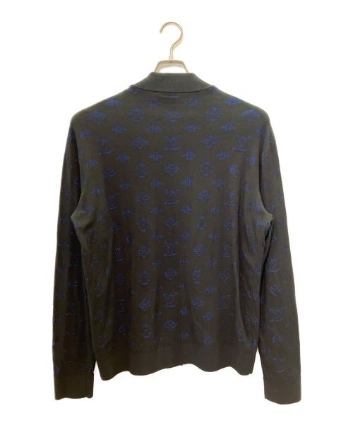 LOUIS VUITTON（ルイ ヴィトン）LOUIS VUITTON (ルイ ヴィトン) ドロップニードルモノグラムボンバー ジャケット ブラック×ブルー サイズ:Mの古着・服飾アイテム