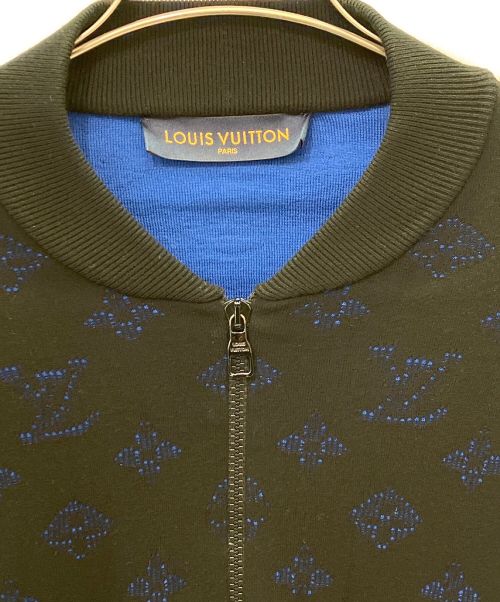 LOUIS VUITTON（ルイ ヴィトン）LOUIS VUITTON (ルイ ヴィトン) ドロップニードルモノグラムボンバー ジャケット ブラック×ブルー サイズ:Mの古着・服飾アイテム