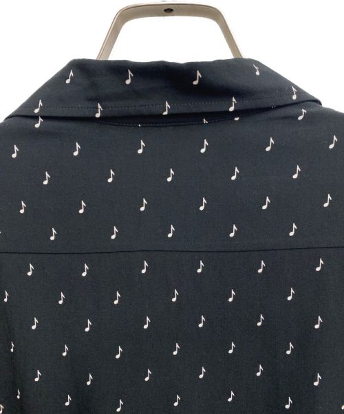 CELINE（セリーヌ）CELINE (セリーヌ) ミュージックノートオープンカラーシャツ ブラック サイズ:39の古着・服飾アイテム