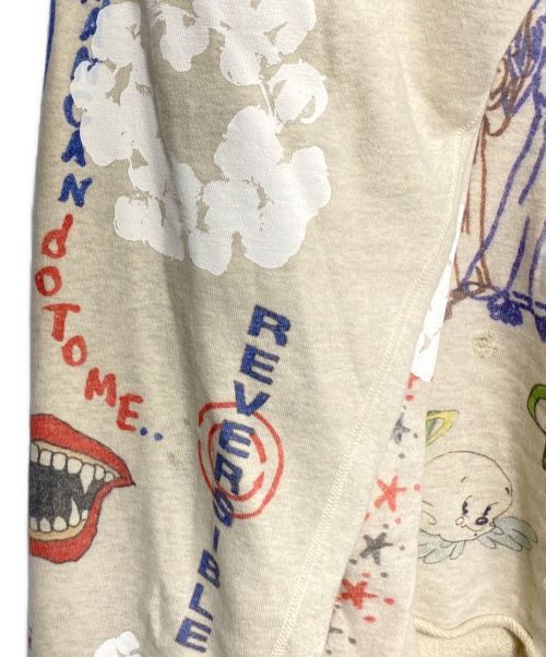SAINT MICHAEL（セントマイケル）SAINT MICHAEL (セントマイケル) Denim Tears (デニムティアーズ) 総柄 ペイント フーディー プルオーバー パーカー  グレー サイズ:XLの古着・服飾アイテム