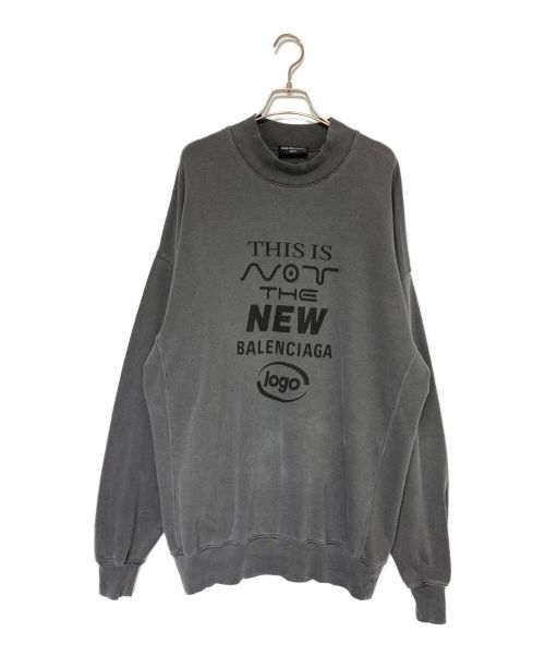 BALENCIAGA（バレンシアガ）BALENCIAGA (バレンシアガ) print mocneck sweat グレー サイズ:XSの古着・服飾アイテム