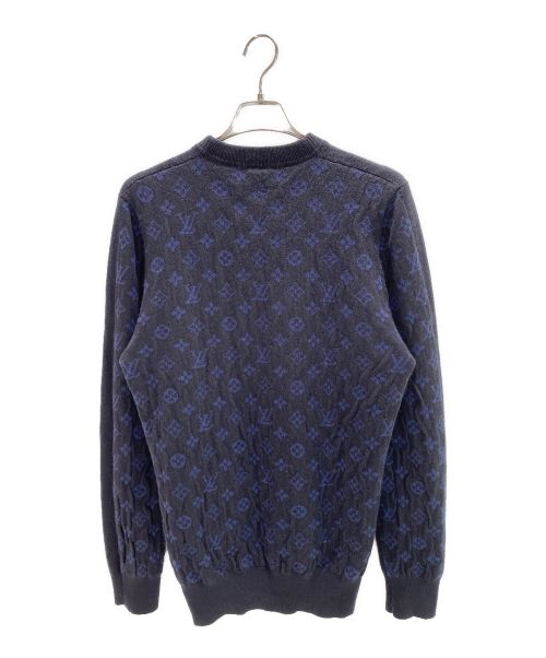 LOUIS VUITTON（ルイ ヴィトン）LOUIS VUITTON (ルイ ヴィトン) ハーフアンドハーフモノグラムニット ネイビー×ブルー サイズ:XLの古着・服飾アイテム
