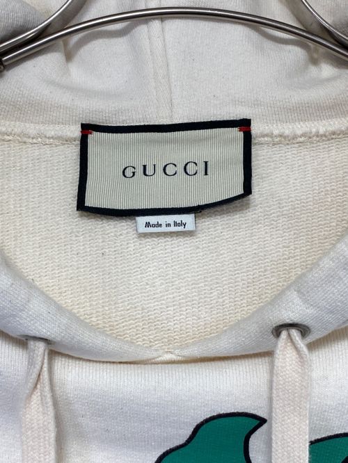 GUCCI（グッチ）GUCCI (グッチ) ストロベリープルオーバーパーカー アイボリー サイズ:Sの古着・服飾アイテム