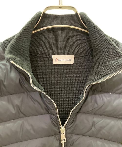 MONCLER（モンクレール）MONCLER (モンクレール) ダウン切替ニットジャケット ブラック サイズ:Mの古着・服飾アイテム