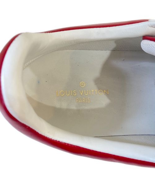 LOUIS VUITTON（ルイ ヴィトン）LOUIS VUITTON (ルイ ヴィトン) ルクセンブルグ・ライン スニーカー ホワイト×レッド サイズ:7 1/2の古着・服飾アイテム