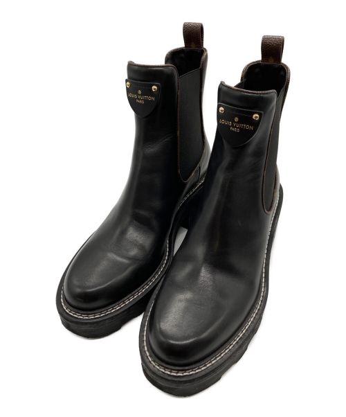 LOUIS VUITTON（ルイ ヴィトン）LOUIS VUITTON (ルイ ヴィトン) モノグラムサイドゴアブーツ ブラック サイズ:37 1/2の古着・服飾アイテム