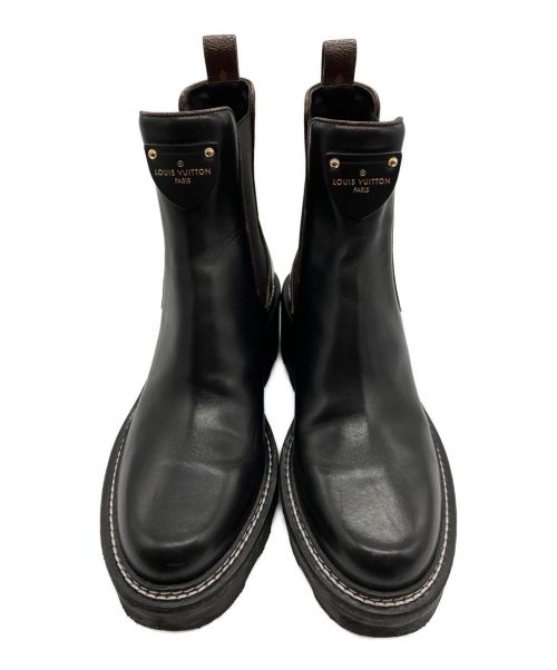 LOUIS VUITTON（ルイ ヴィトン）LOUIS VUITTON (ルイ ヴィトン) モノグラムサイドゴアブーツ ブラック サイズ:37 1/2の古着・服飾アイテム