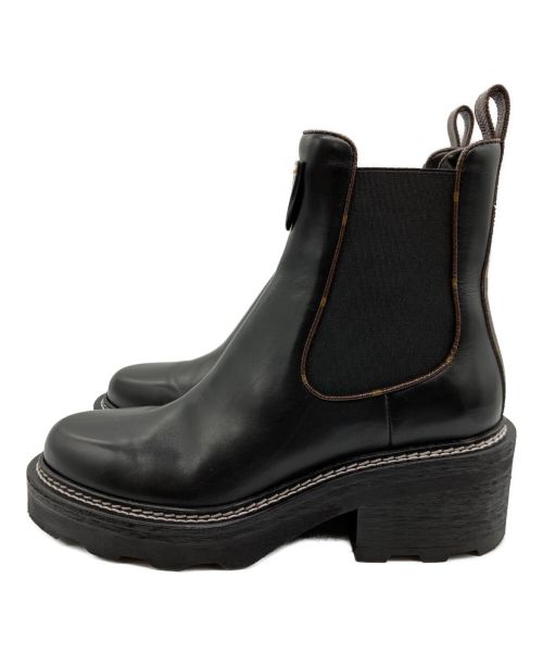 LOUIS VUITTON（ルイ ヴィトン）LOUIS VUITTON (ルイ ヴィトン) モノグラムサイドゴアブーツ ブラック サイズ:37 1/2の古着・服飾アイテム
