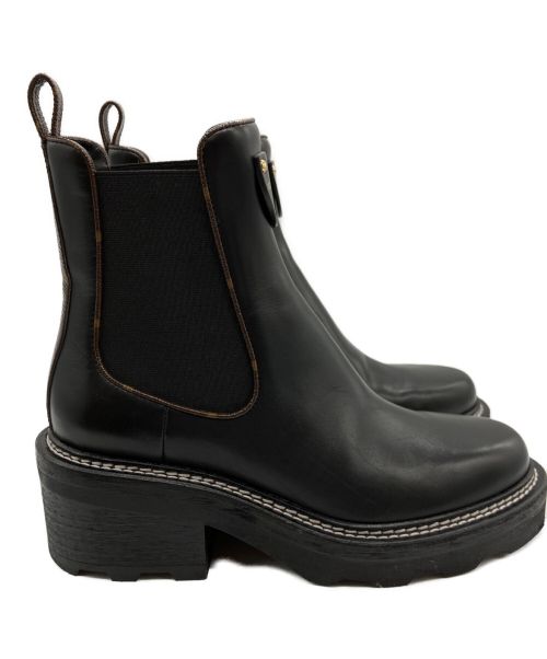 LOUIS VUITTON（ルイ ヴィトン）LOUIS VUITTON (ルイ ヴィトン) モノグラムサイドゴアブーツ ブラック サイズ:37 1/2の古着・服飾アイテム