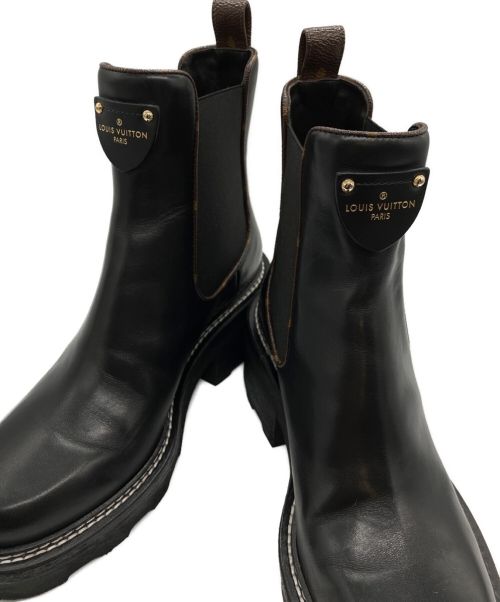 LOUIS VUITTON（ルイ ヴィトン）LOUIS VUITTON (ルイ ヴィトン) モノグラムサイドゴアブーツ ブラック サイズ:37 1/2の古着・服飾アイテム