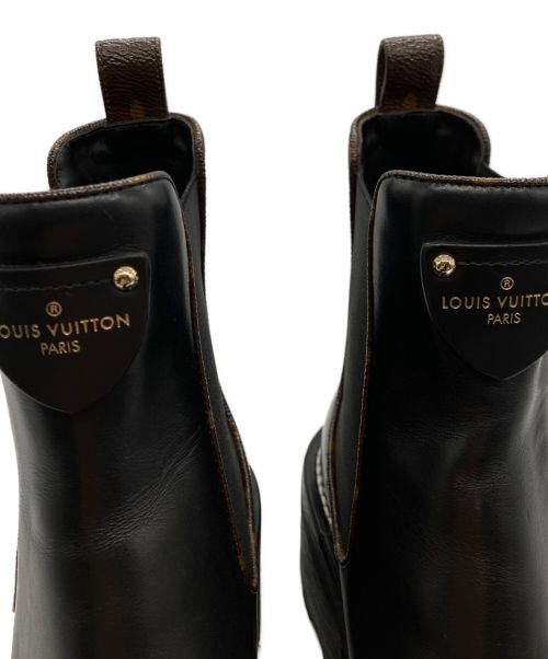 LOUIS VUITTON（ルイ ヴィトン）LOUIS VUITTON (ルイ ヴィトン) モノグラムサイドゴアブーツ ブラック サイズ:37 1/2の古着・服飾アイテム