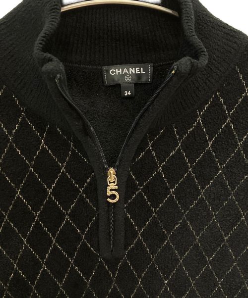 CHANEL（シャネル）CHANEL (シャネル) パイルデザインワンピース ブラック サイズ:34の古着・服飾アイテム