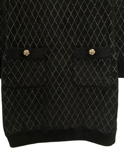 CHANEL（シャネル）CHANEL (シャネル) パイルデザインワンピース ブラック サイズ:34の古着・服飾アイテム