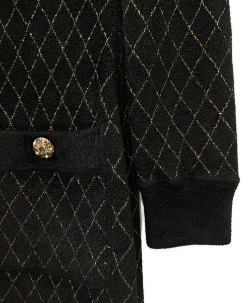 CHANEL（シャネル）CHANEL (シャネル) パイルデザインワンピース ブラック サイズ:34の古着・服飾アイテム