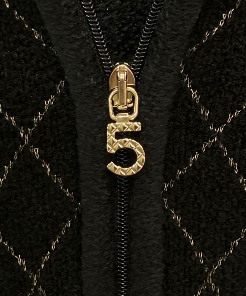 CHANEL（シャネル）CHANEL (シャネル) パイルデザインワンピース ブラック サイズ:34の古着・服飾アイテム