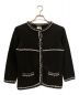 CHANEL（シャネル）の古着「カシミヤコットンノーカラーカーディガン」｜ブラック