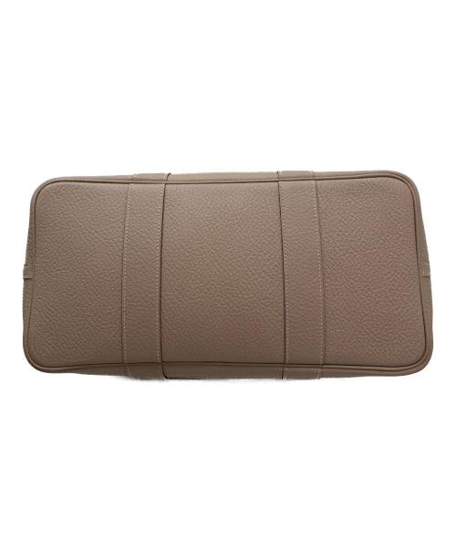 HERMES（エルメス）HERMES (エルメス) ガーデンパーティ MM/シルバー金具/ネゴンダ/ベージュ系/X刻印 グレー×シルバー金具 サイズ:MMの古着・服飾アイテム