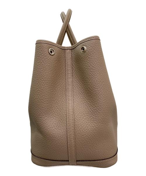 HERMES（エルメス）HERMES (エルメス) ガーデンパーティ MM/シルバー金具/ネゴンダ/ベージュ系/X刻印 グレー×シルバー金具 サイズ:MMの古着・服飾アイテム