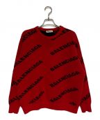 BALENCIAGAバレンシアガ）の古着「オーバーサイズロゴニット」｜レッド