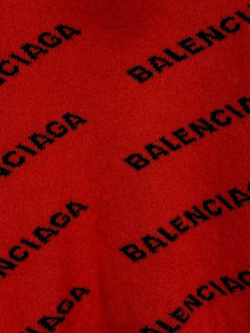 BALENCIAGA（バレンシアガ）BALENCIAGA (バレンシアガ) オーバーサイズロゴニット レッド サイズ:XSの古着・服飾アイテム